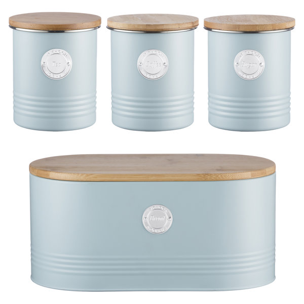 Typhoon Living 4 Piece Coffee, Tea, Sugar Jar Set and Bread Bin Set